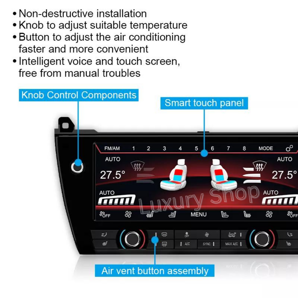 Air Conditioner LCD Touch Screen Digital A/C Panel For BMW 3 4 Series  2013-2019