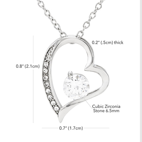 Forever Love dazzling heart gold necklace Happy Mother's Day Gift for Mom specs