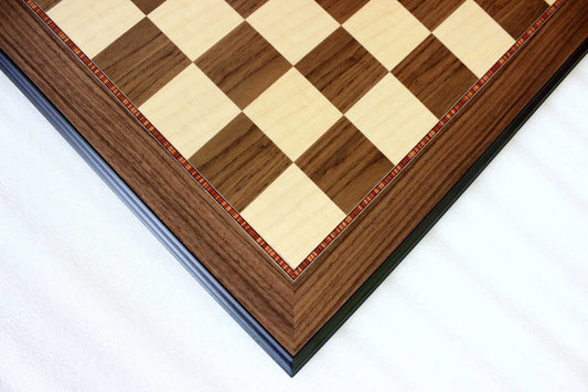 Wood Chess Board - Black Walnut and Curly Maple 2 inch squares