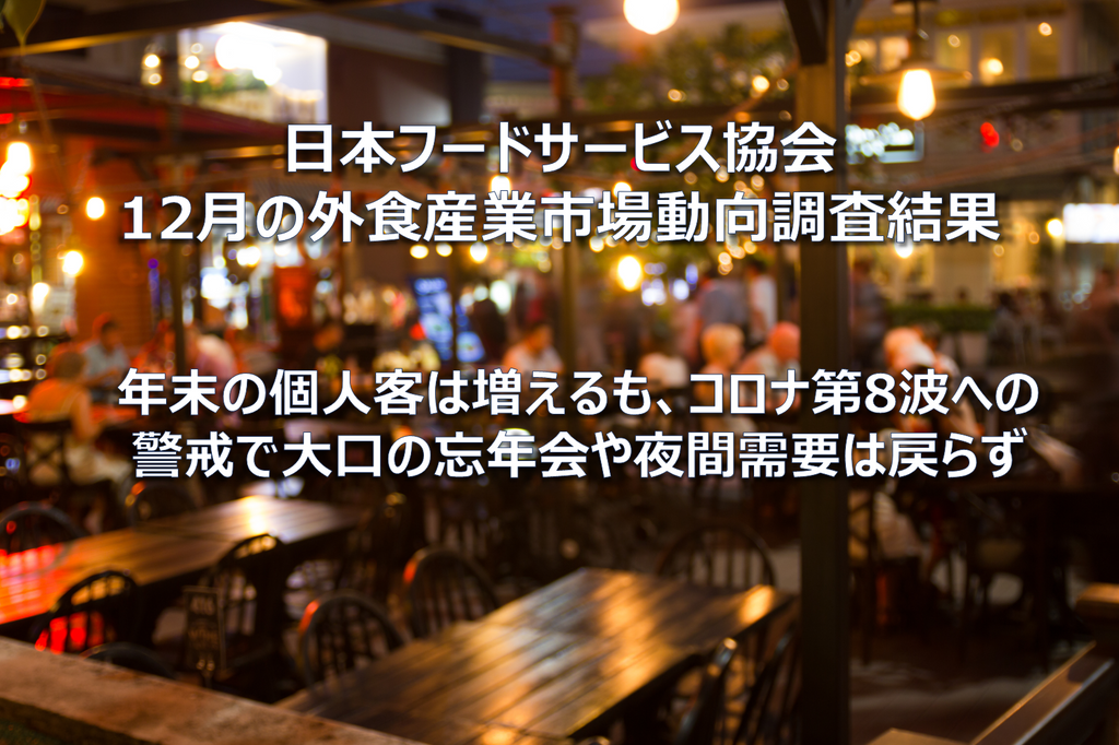 CHUUMO 日本フードサービス協会 2022年12月の外食産業市場動向調査
