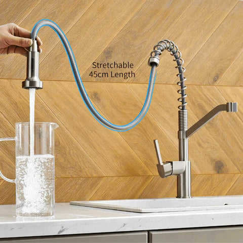 Best new Modern Spiral Style Single-Hole Kitchen Faucet With Pull-Down Spring Spout