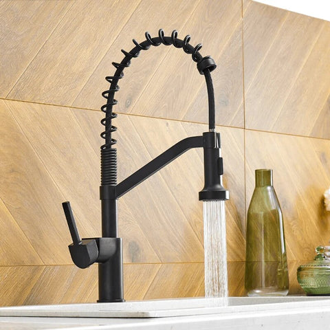 Best new Modern Spiral Style Single-Hole Kitchen Faucet With Pull-Down Spring Spout