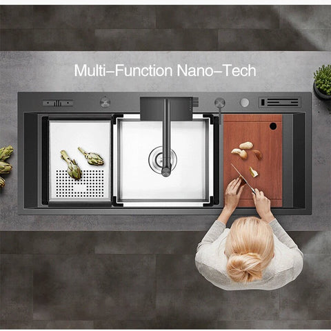 Best new Nanometer Large Waterfall Kitchen Faucet Sink