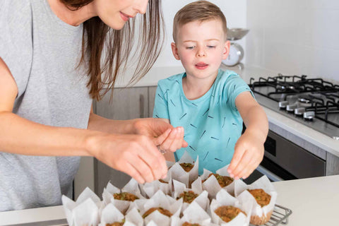 Healthy baking with kids