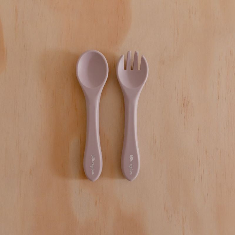 Little Ray Lane Silicone Cutlery Set Lilac