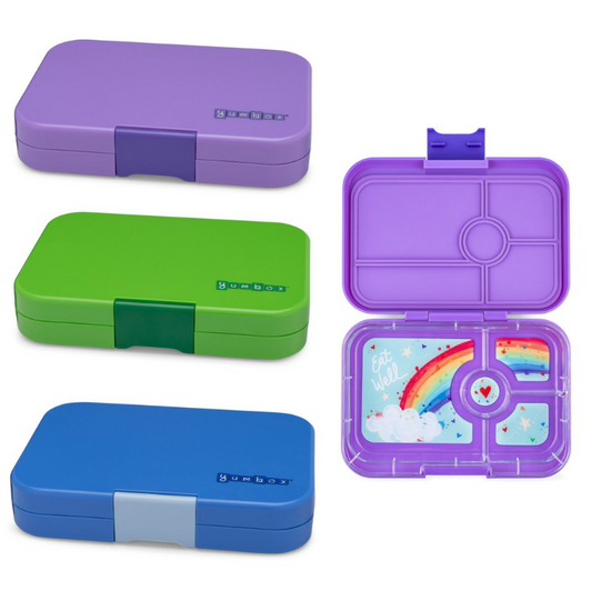 YumBox Tapas 4-Compartment Tray: Seville Purple (Rainbow Tray