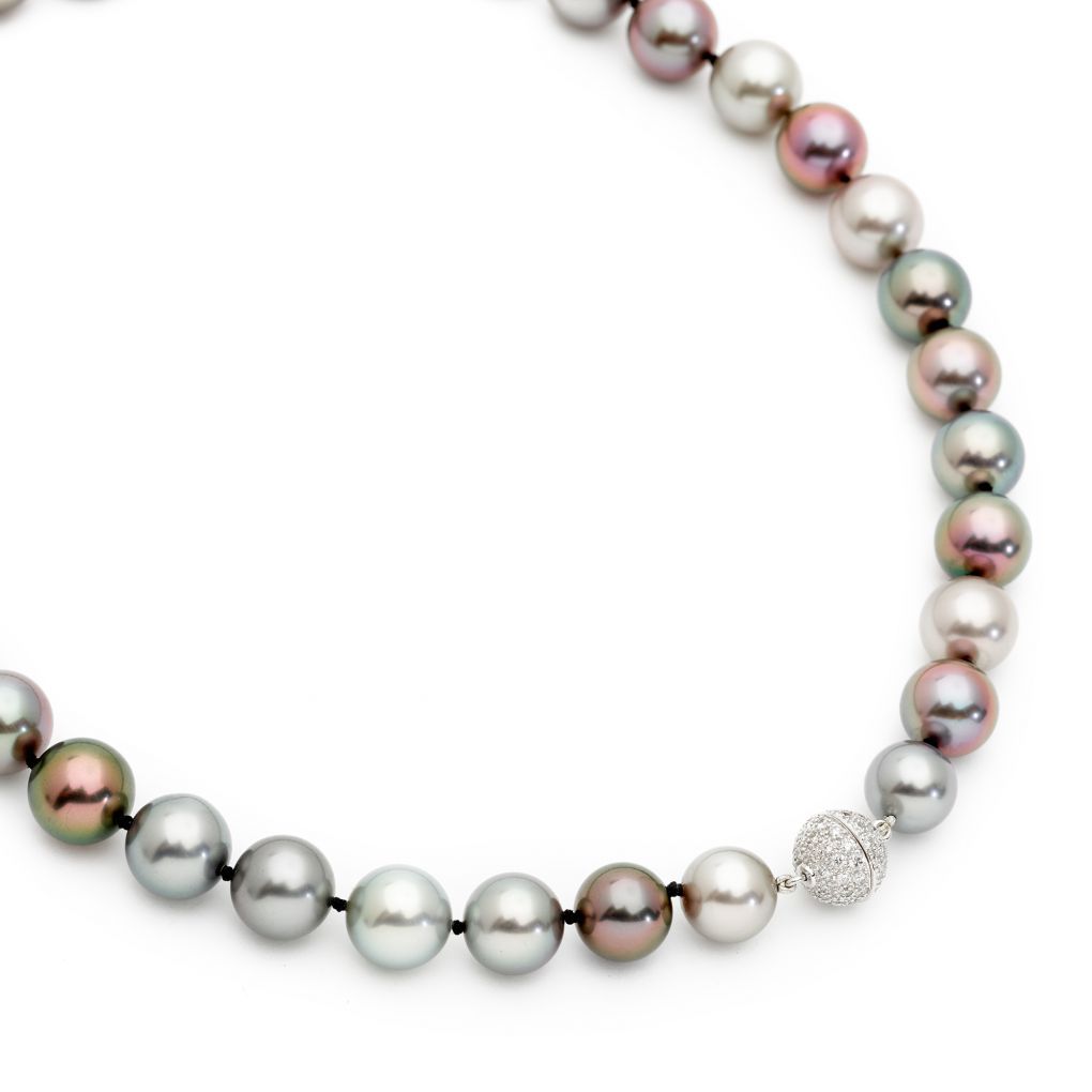 South Sea Tahitian Pearl Strand & Diamond Clasp Necklace – Van Rijk