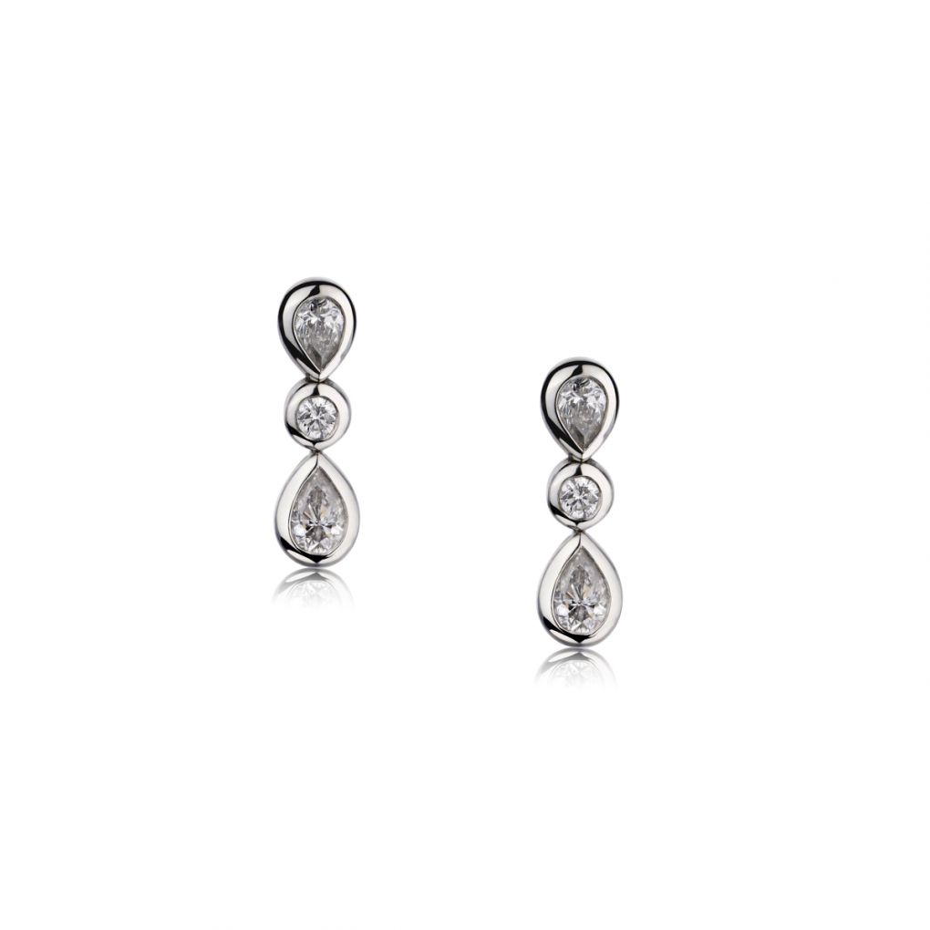 TIFFANY Platinum Diamond Jazz Graduated Drop Earrings 1311559 | FASHIONPHILE