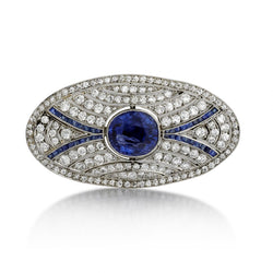 Art Deco Carved Sapphire Diamond Jabot Pin Brooch – TMW Jewels Co.