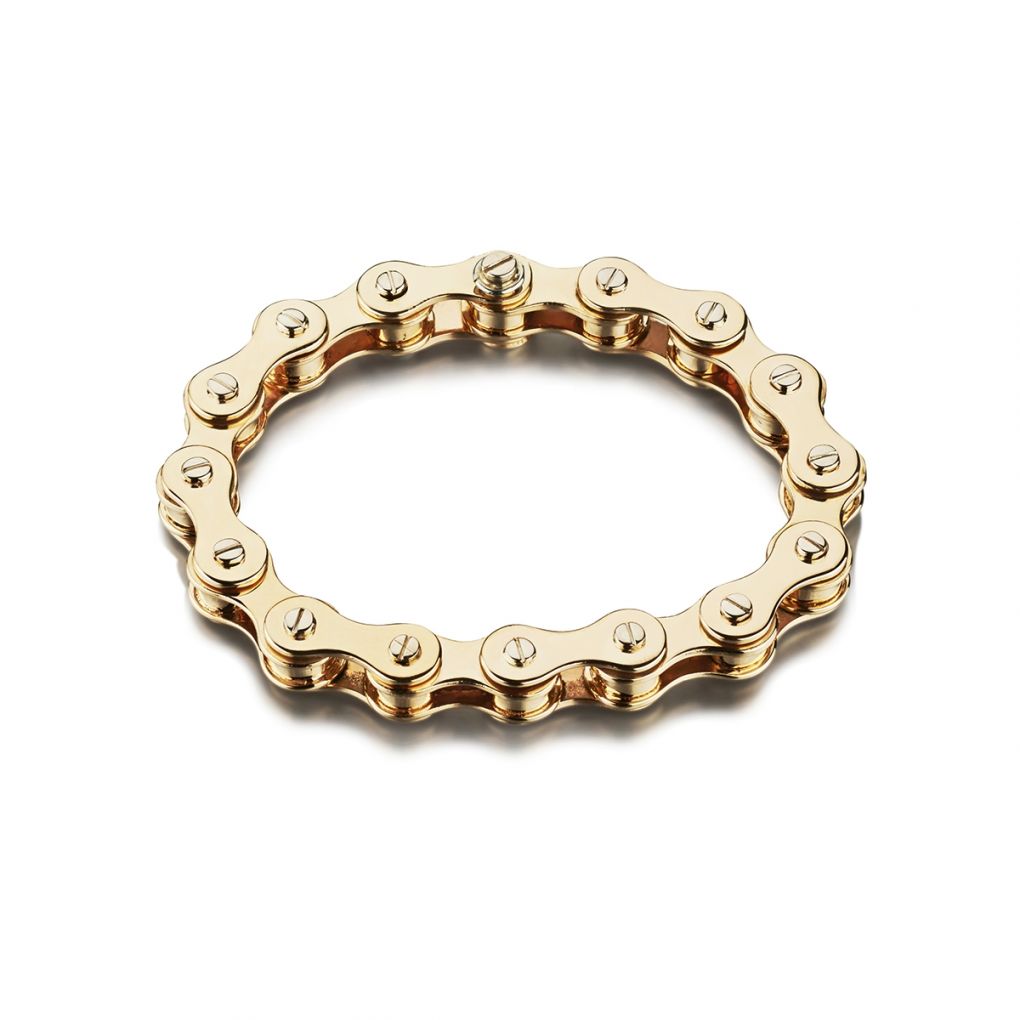 18KT Yellow Gold And White Gold Heavy Bicycle Chain Bracelet – Van Rijk