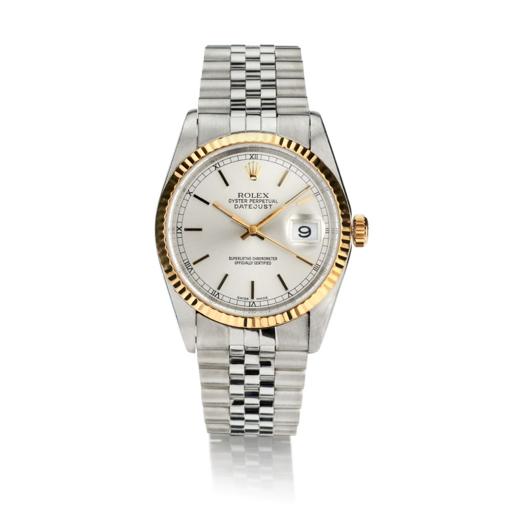 Rolex Oyster Perpetual Datejust Gold Bezel Steel Watch – Van