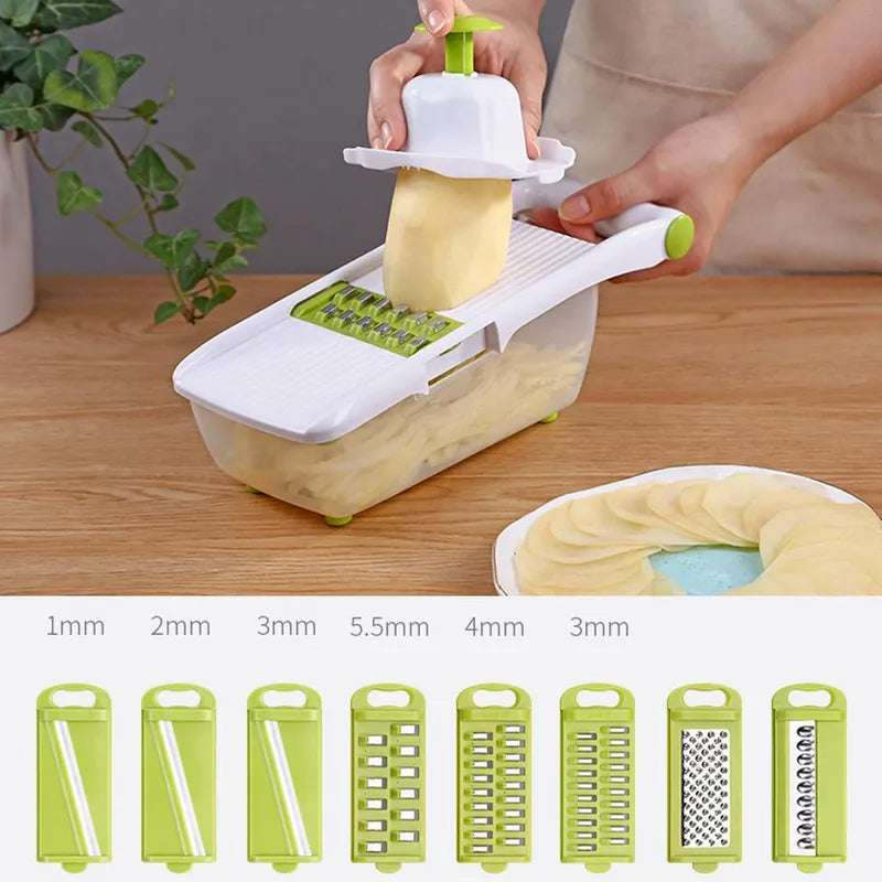 5 Blades Vegetable Peeler Carrot Grater With Container - Multifunctional Slicer Vegetables Cutter