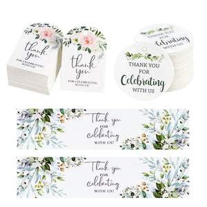 30 or 50Pcs Thank You Hang Tags Label Handmade Gift Packaging Paper Cards - Borrowed & Blue Wedding Outlet