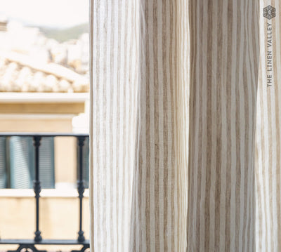 Our striped linen curtains are designed and made to give your home a unique and timeless charm, and no matter the style of your home, linen can fit into any interior.