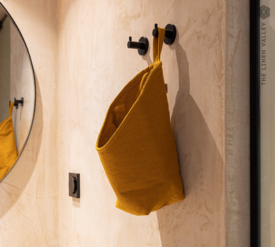 Our linen hanging bag bring a touch of spa-like indulgence right into your home, wrapping you in comfort.