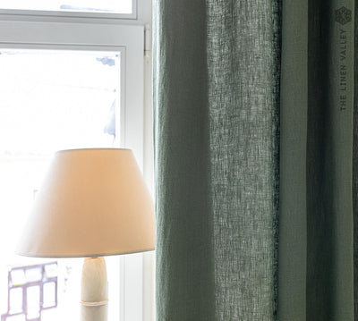 Our moss green linen curtains are designed and made to give your home a unique and timeless charm, and no matter the style of your home, linen can fit into any interior.