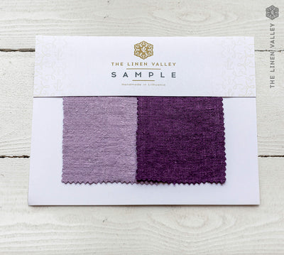 Custom colours set of linen fabric samples.