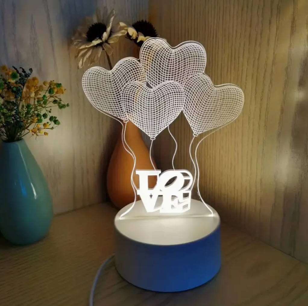 Illuminate Love: 3D Love Confession Night Light โ A Perfect Bedroom Gift for Couples with USB Socket and Wire Control Switch!