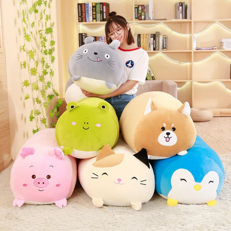 Cute Cartoon Plush Pillows: Adorable Fat Dog, Cat, Totoro & More! - Image 3