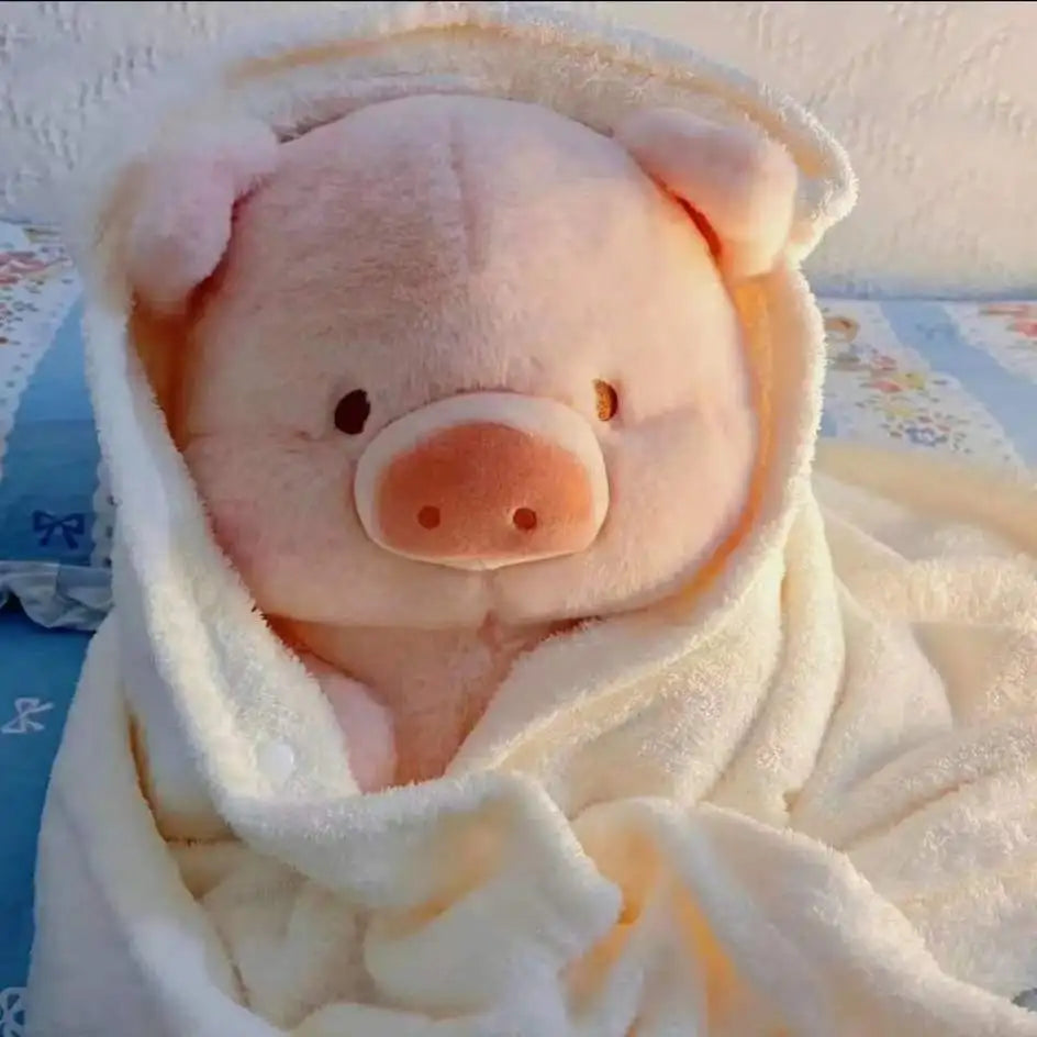Kawaii Anime Pig Plush Toy - Soft Toast Pillow for Girls' Xmas Gift - Image 5