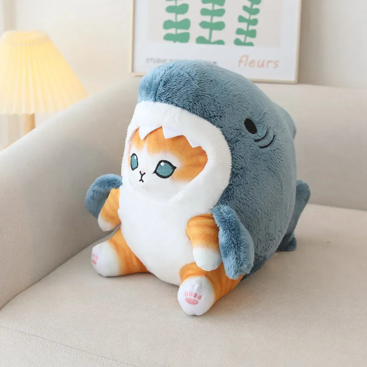 Kawaii Shark Cat Plush - Adorable Soft Stuffed Animal for Kids & Home Decor - Image 6