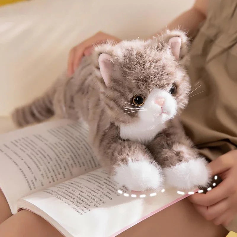 Cute Plush Simulation Cat Toys - Soft, Realistic, 5 Colors - Image 9