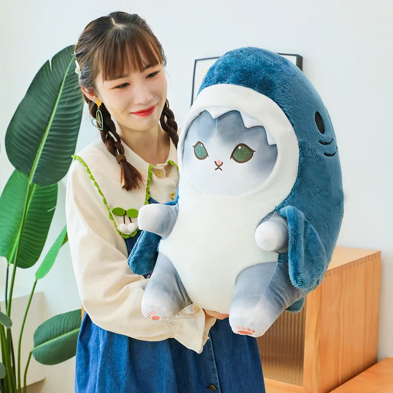 Transformed Cat Doll Plush Toy - Adorable Shark Design for Kids - Image 7