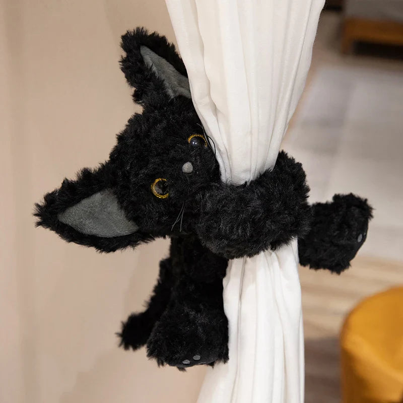 Cute Black Cat Plush Toy - Soft Throw Pillow & Long Hair Doll for Kids - Image 10