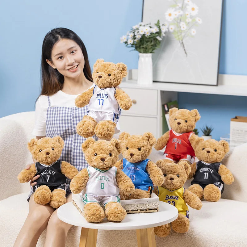 Cute 25cm Bear Plush Toy in Basketball Tee - Perfect Gift for Kids! - Image 3