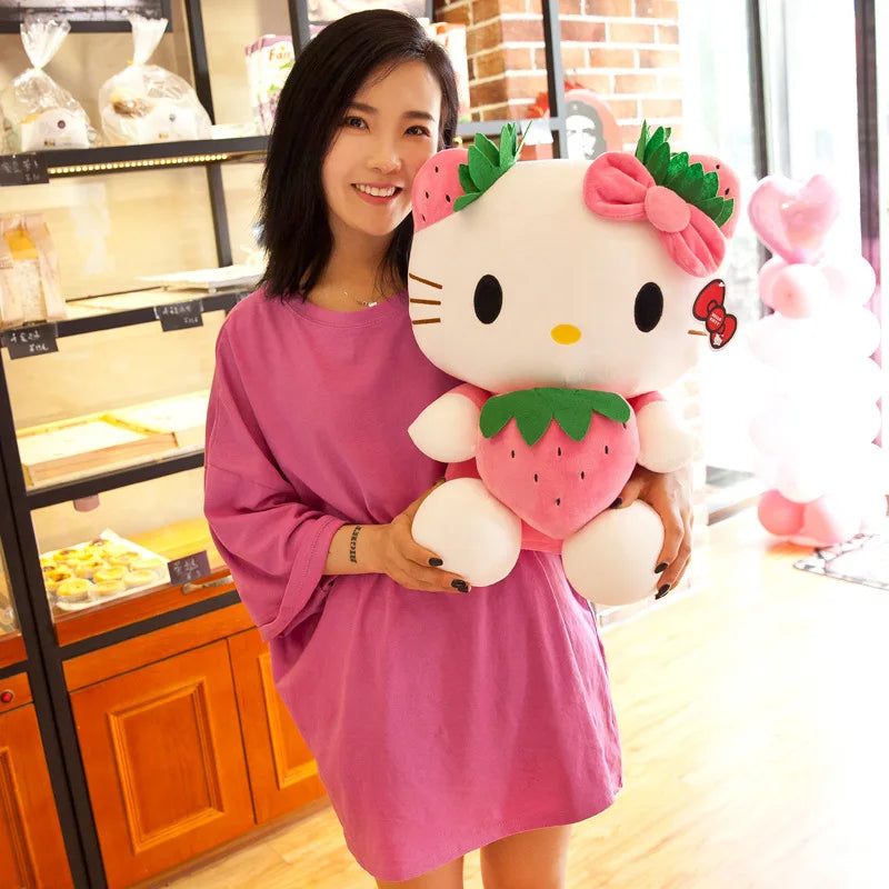 Kawaii Hello Kitty Strawberry Plush Doll - Adorable Gift & Home Decor - Image 6