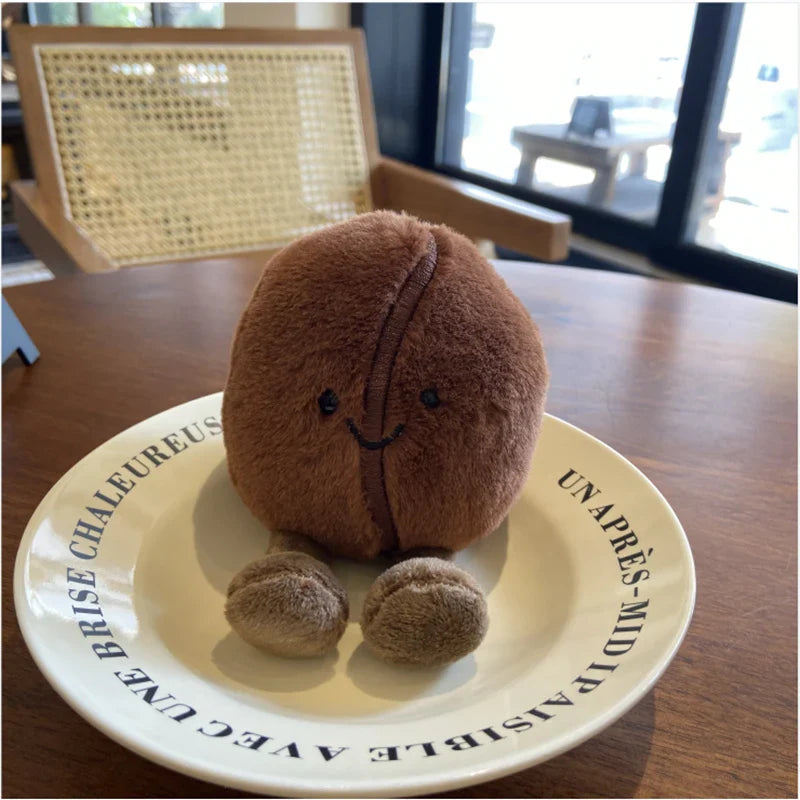 Cozy Coffee Bean Plush Doll Pillow - Soft & Adorable Decor for Any Space - Image 4