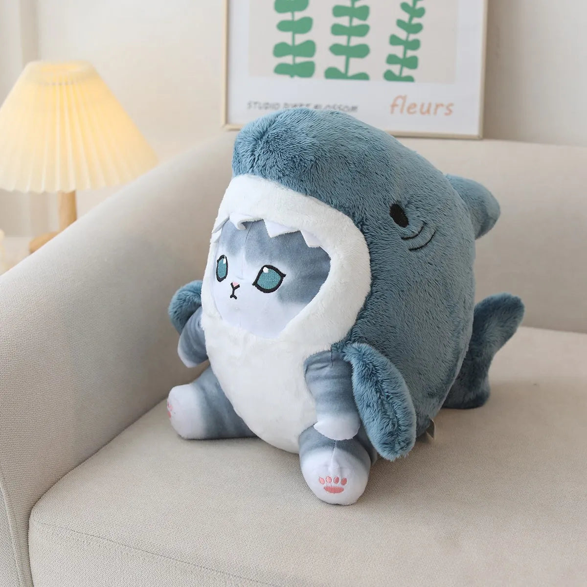 Soft Shark Cat Plush Companion - Image 8