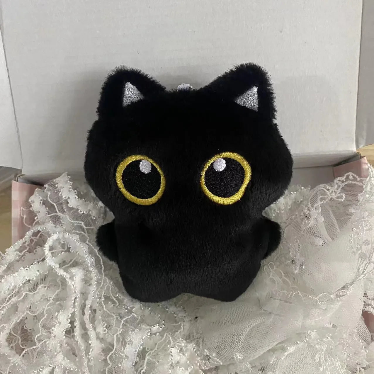 Cute 10cm Black Cat Plush Toy - Cuddly Pendant for Kids' Gifts - Image 5