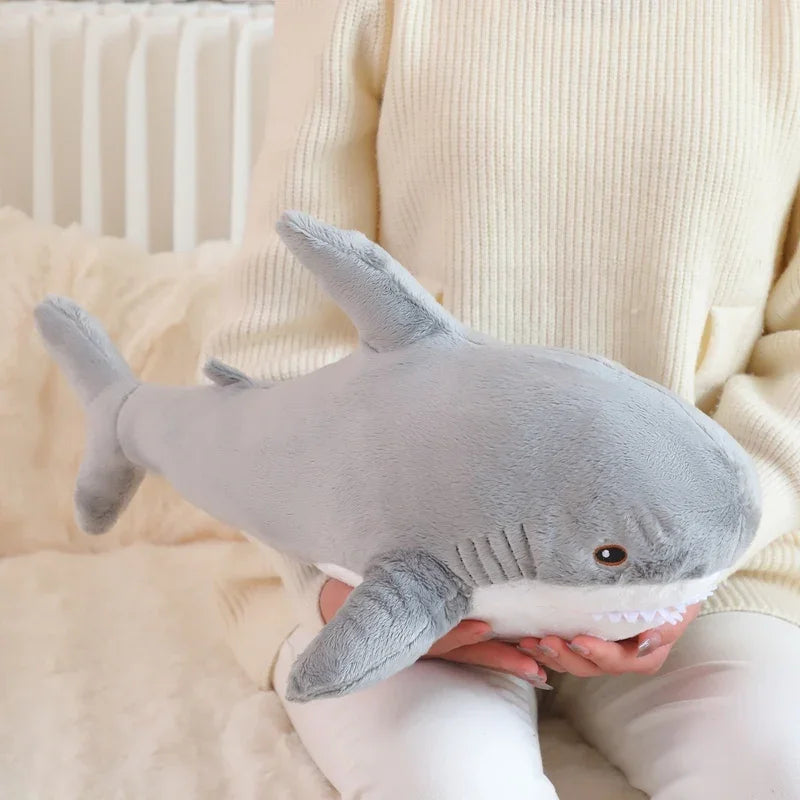 Cute Gray Blue Shark Plush Toy - Soft Stuffed Sea Animal Pillow for Kids - Image 7