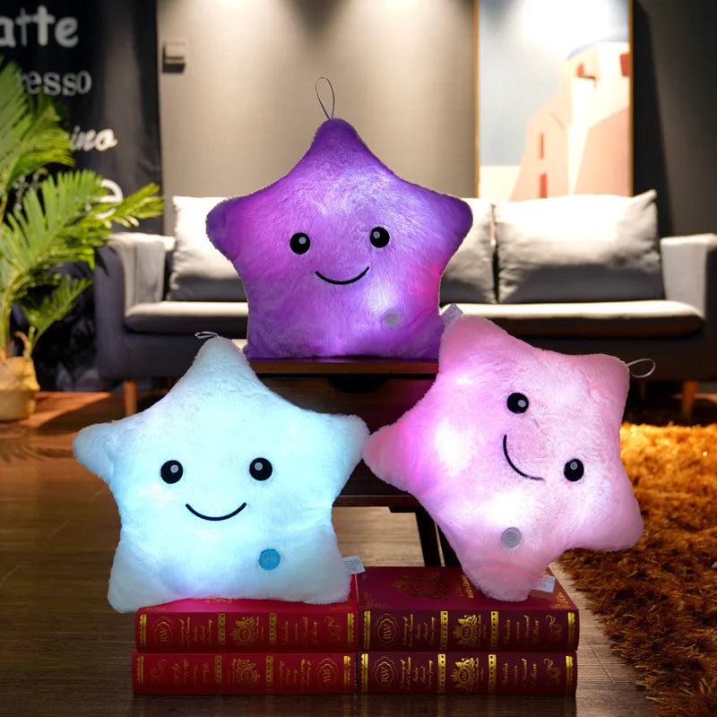 Luminous Star Plush Pillow - Soft, Colorful LED Cushion for Kids - Image 7