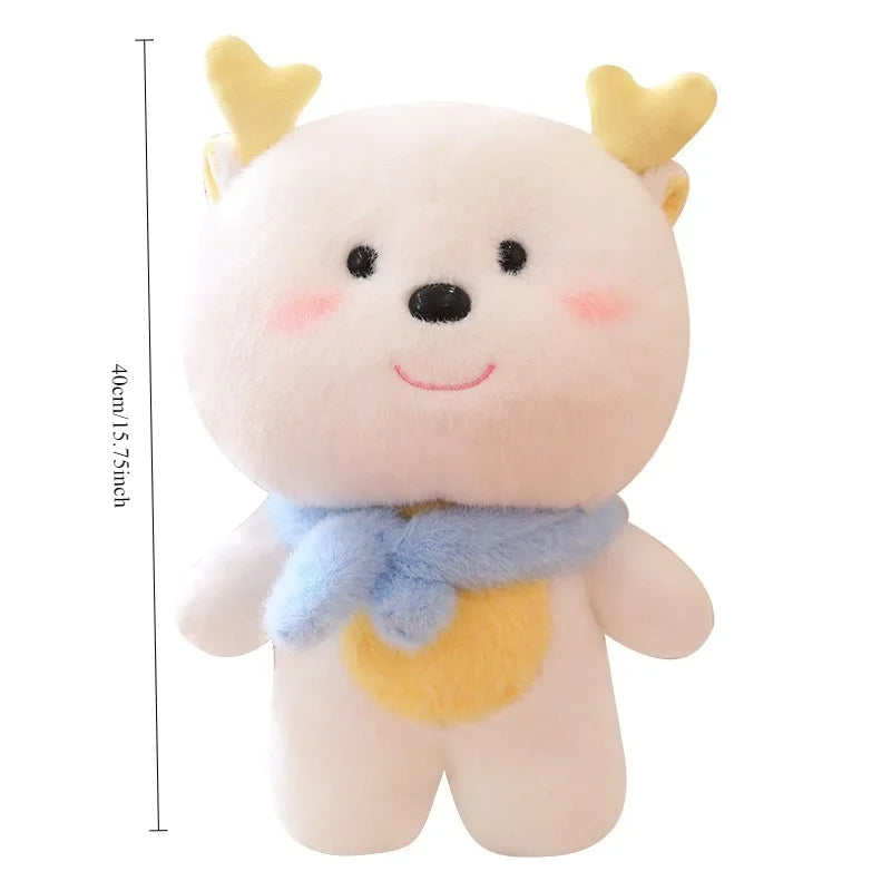 Cute White Dragon Plush Toy with Scarf - Perfect New Year Gift! - Image 9