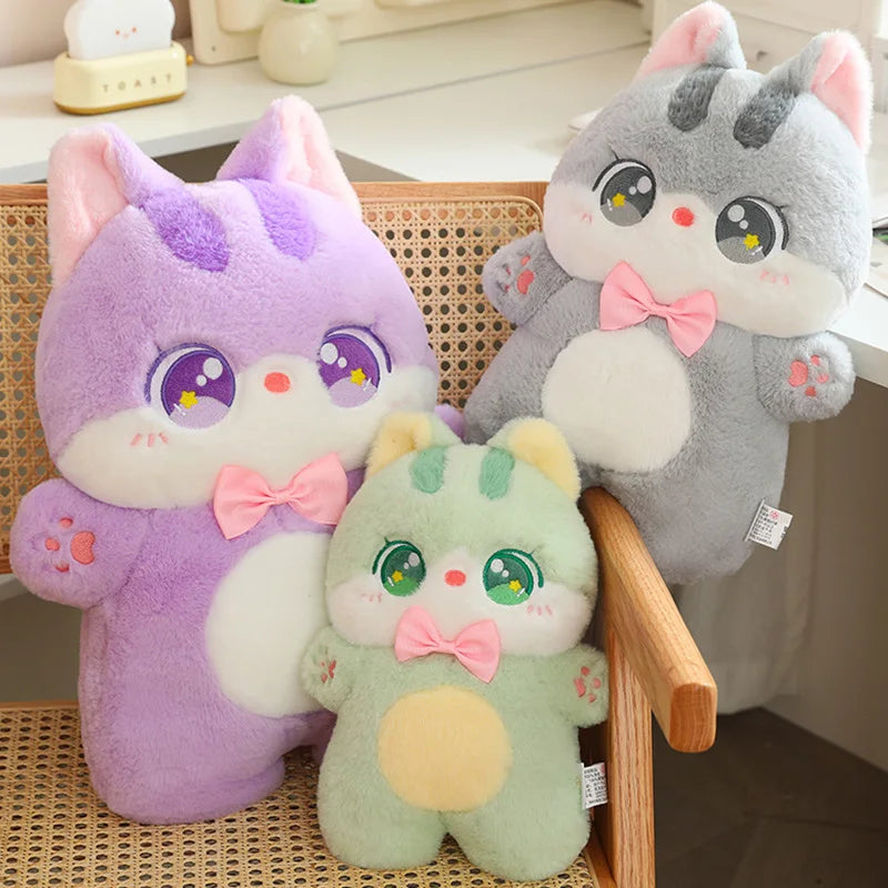 Cute Cat Bowtie Plush Toy - Soft Throw Pillow for Kids & Girlfriends - Image 3