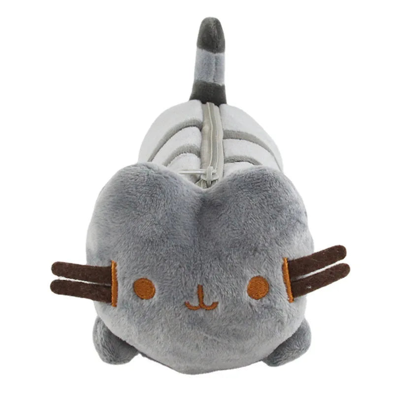 Charming Gray Cat Plush Pencil Case - Cute Storage for Students & Friends - Image 7