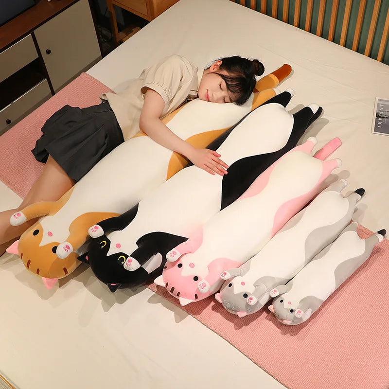 Kawaii Long Cat Plush Doll - Soft Stuffed Animal Pillow for Home Decor - Image 3
