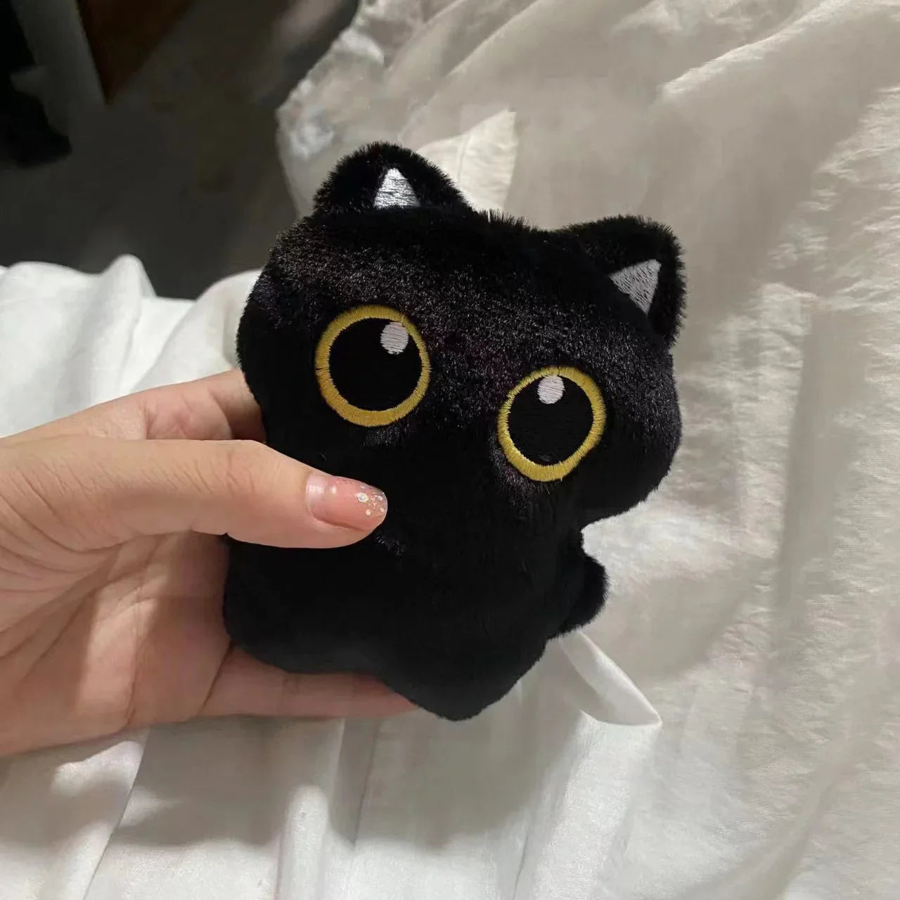 Cute 10cm Black Cat Plush Toy - Cuddly Pendant for Kids' Gifts - Image 3