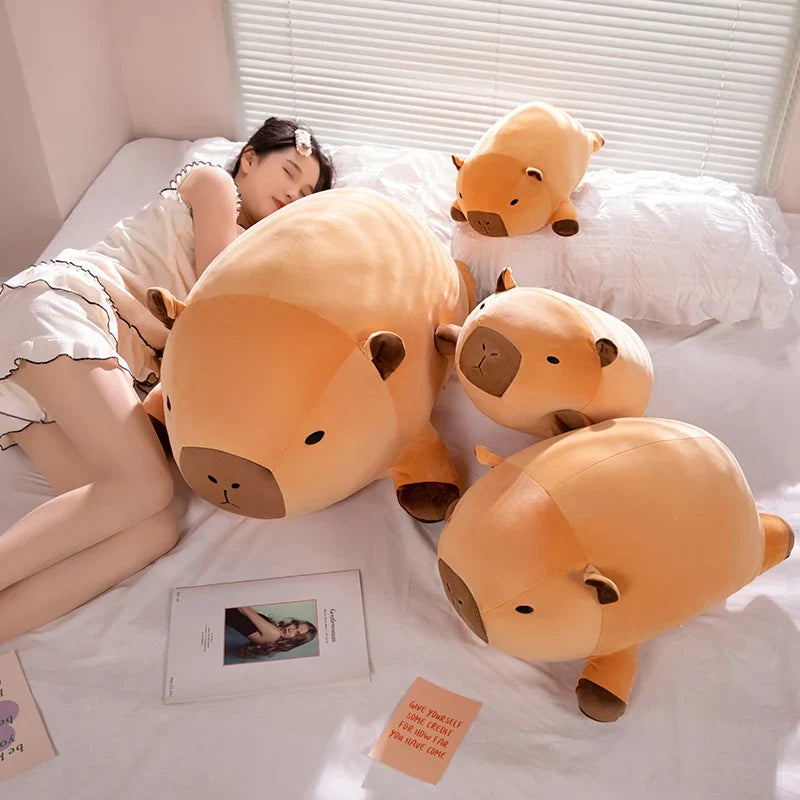 Fatty Long Capybara Plush Pillow - Kawaii Round Aquatic Cartoon Bolster Gift - Image 4
