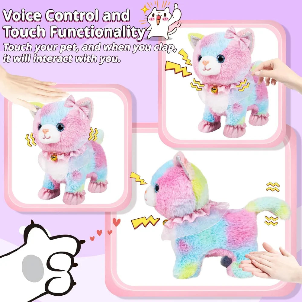 Interactive Walking & Barking Plush Cat Toy - Remote Control Fun! - Image 4