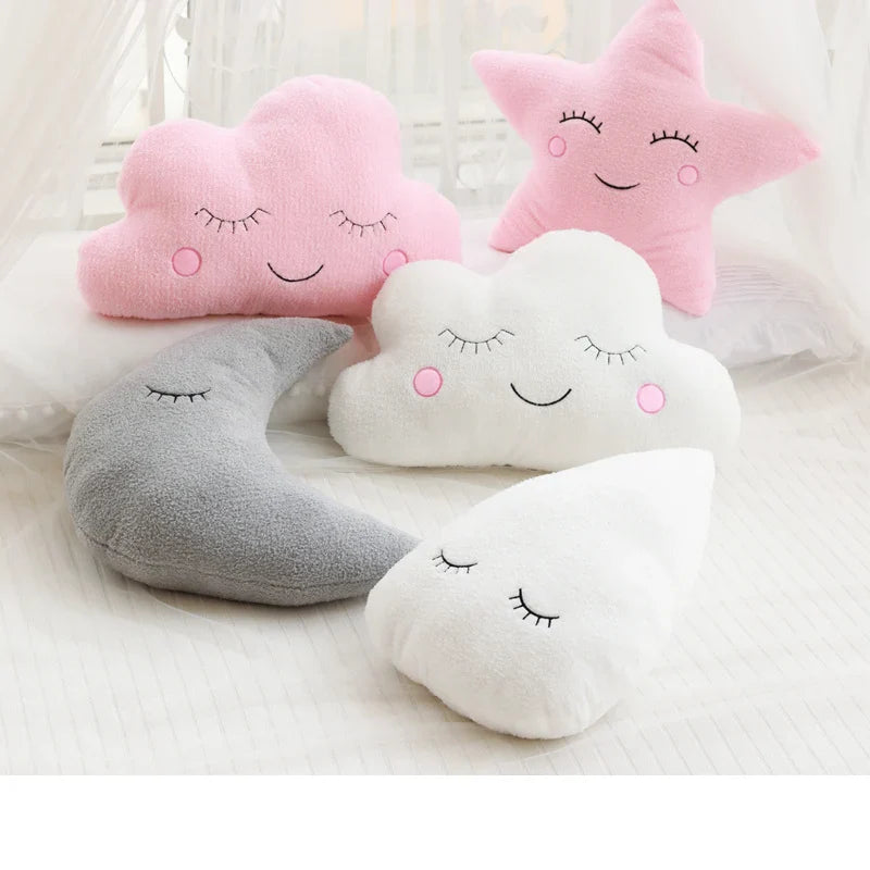 Soft Plush Cloud & Star Raindrop Pillow - Cozy Kids' Room Decor - Image 11