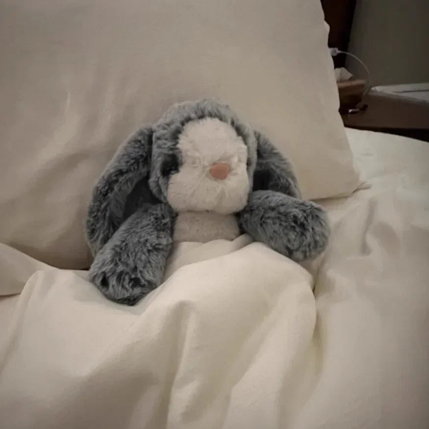 Soot Bonnie Rabbit Plush Doll - Soothing Companion with Red Ribbon - Image 4