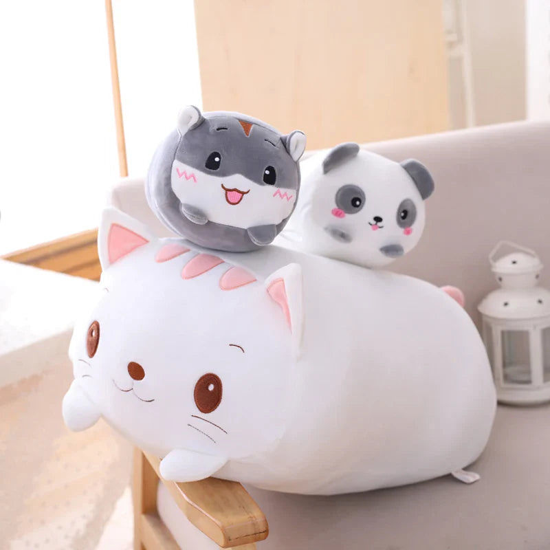 Huge Plush Animal Pillows - Adorable Cat, Piggy & Hamster Cushions - Image 4