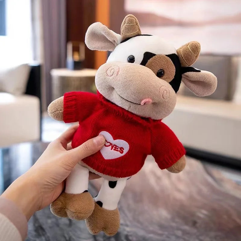 Cute 26CM Cartoon Milk Cow Plush Doll - Soft Stuffed Animal Pillow Toy - Image 3