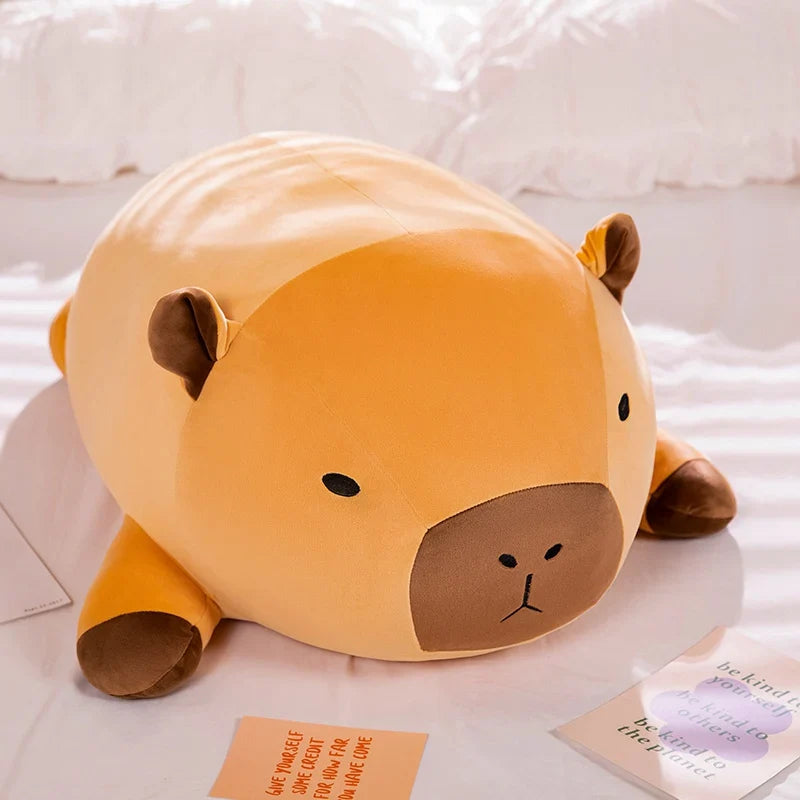 Fatty Long Capybara Plush Pillow - Kawaii Round Aquatic Cartoon Bolster Gift - Image 3