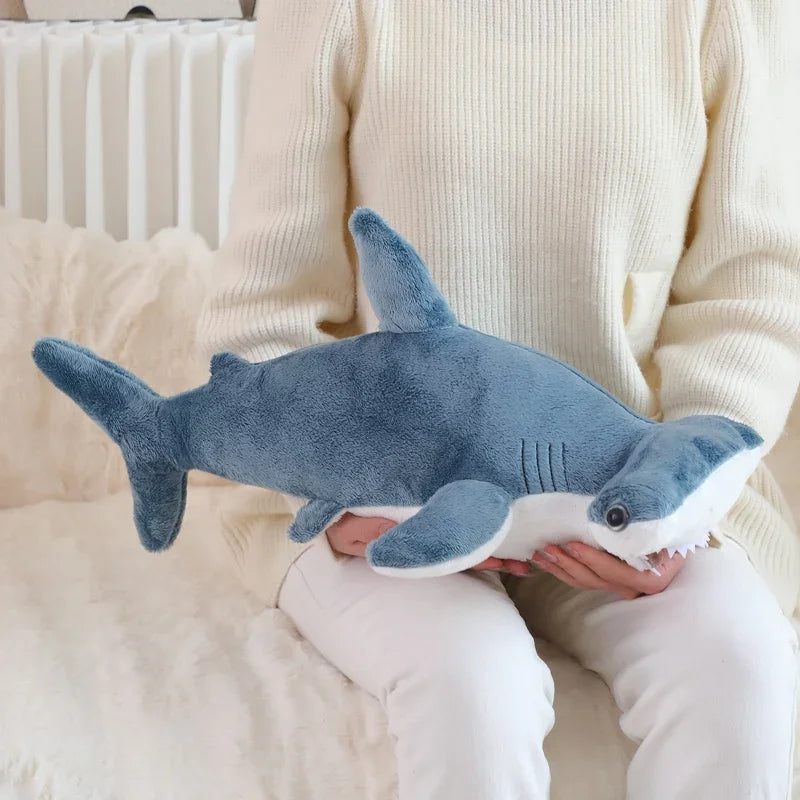 55cm Blue Shark Plush Toy - Soft Cartoon Marine Animal Hug Pillow - Image 5