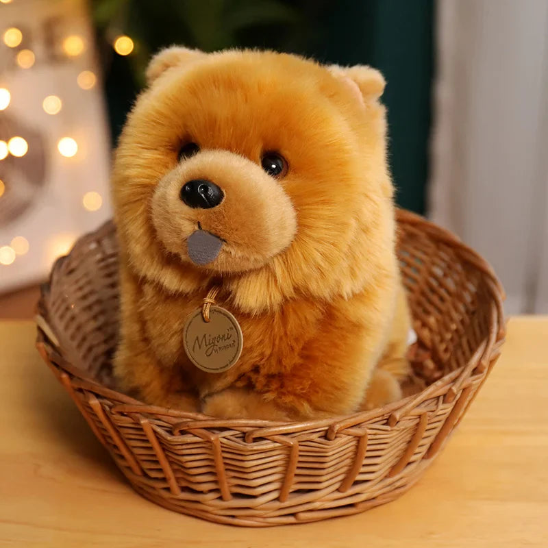 Kawaii Fluffy Chow Chow Plush Toy - Cute Lifelike Puppy for Kids - Image 4