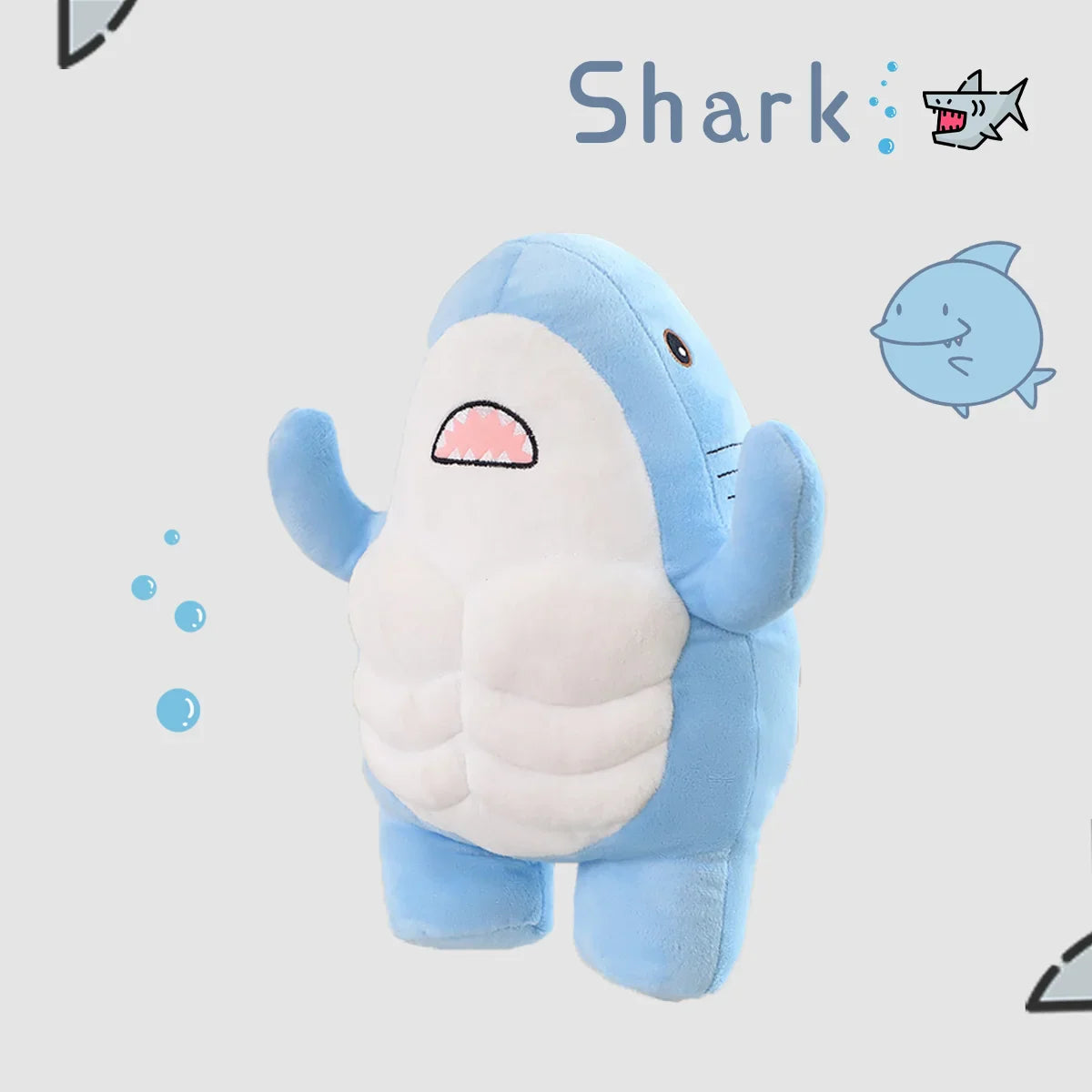 Adorable Muscle Shark Plush Toy - Soft Stuffed Animal for Kids' Sleep & Play - Image 4